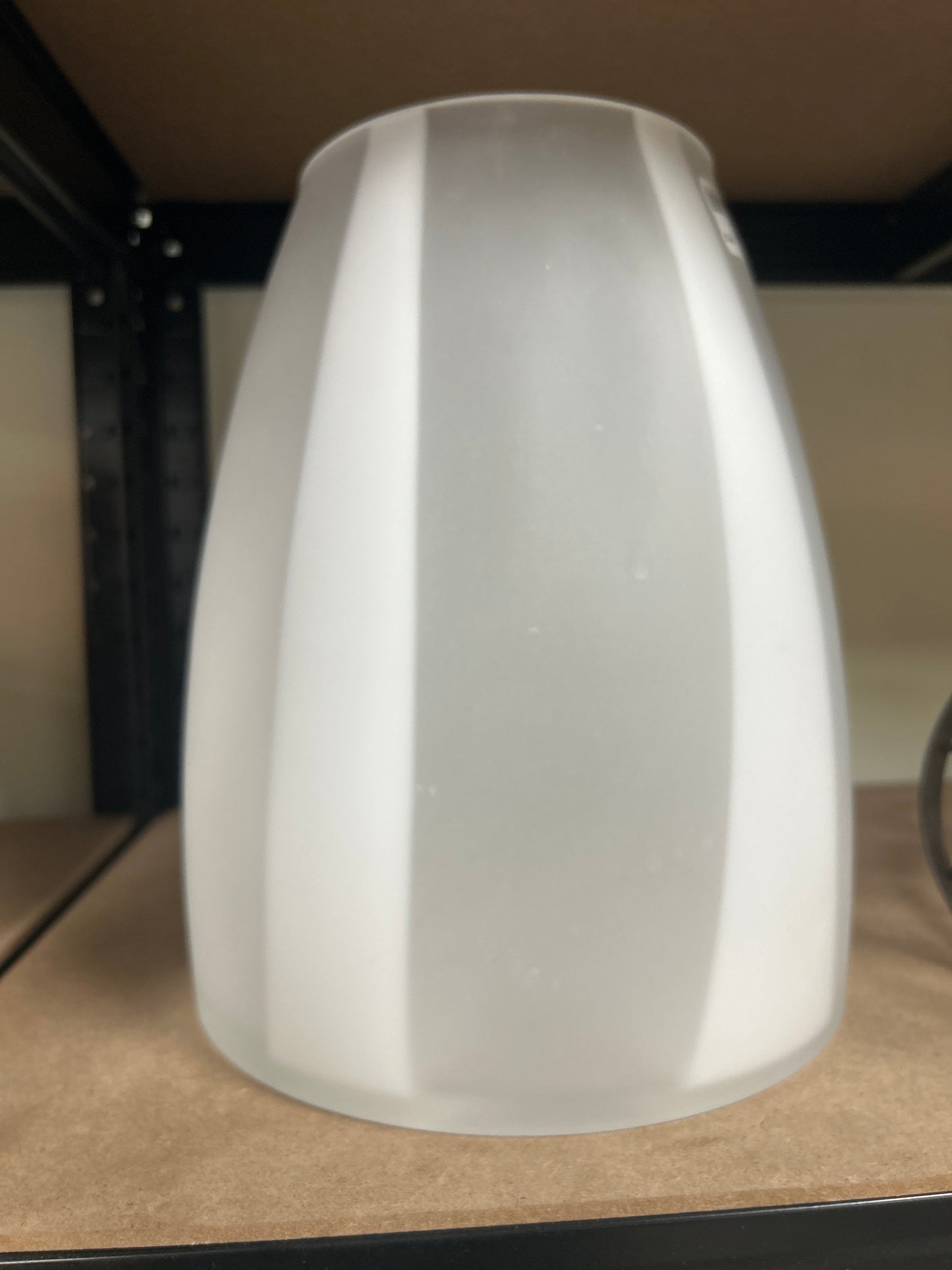White frosted glass vase 11”