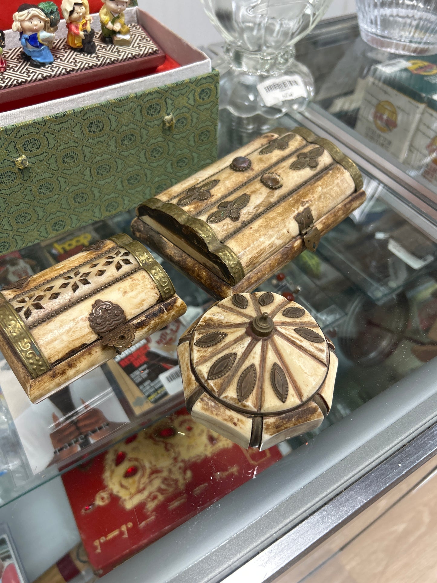 Vintage Camel Bone Box Set (3)