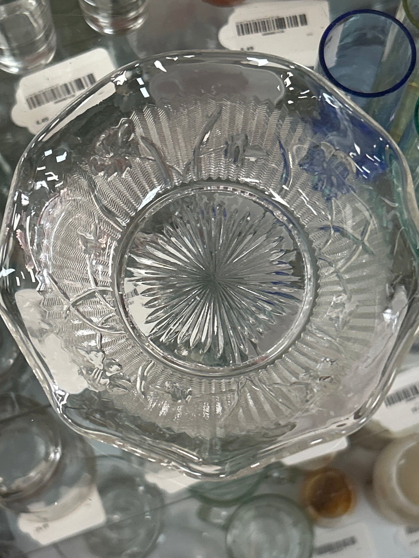 Vintage Jeannette Depression glass Iris Pattern Bowl
