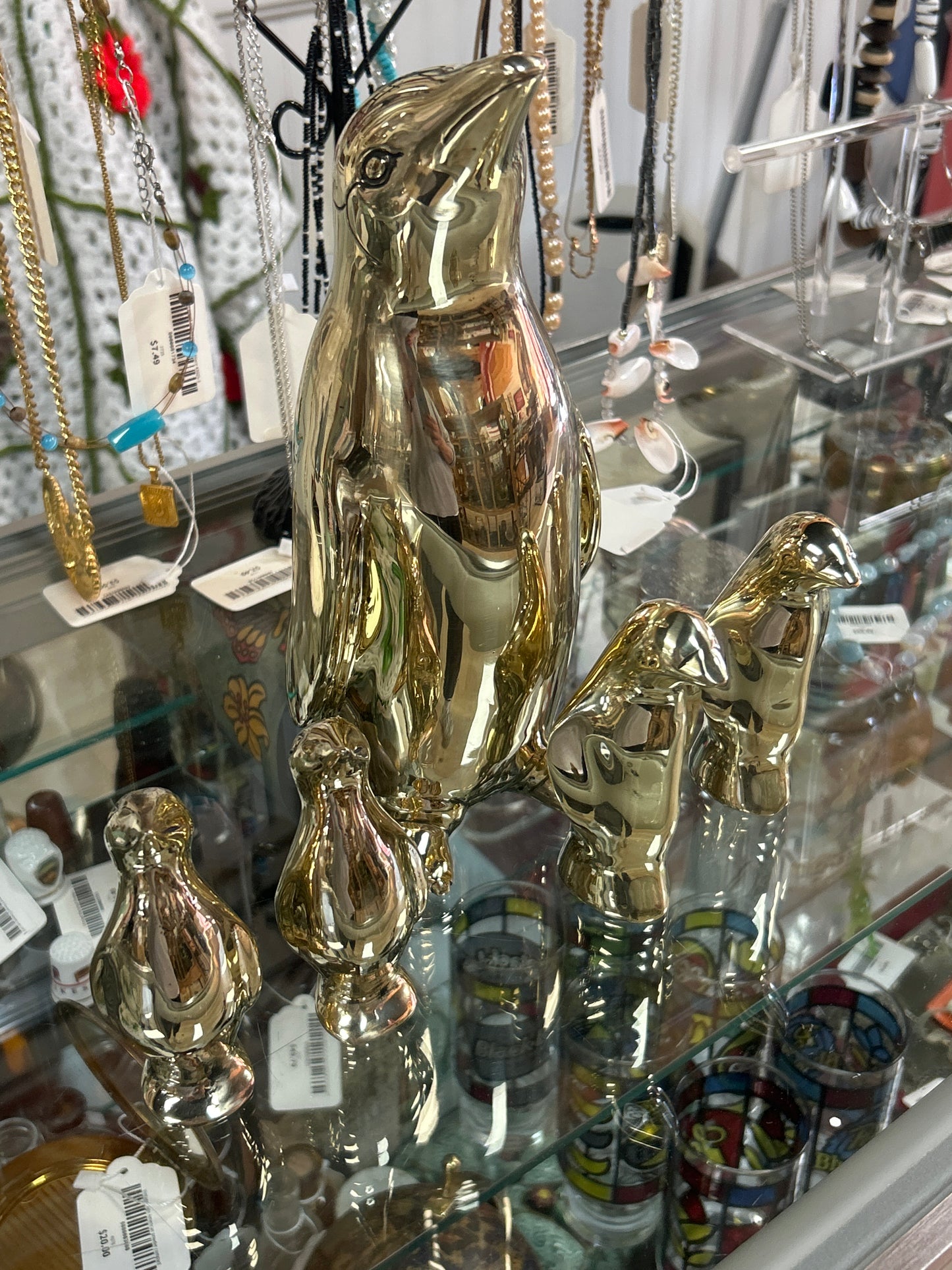 Vintage Brass Penguin Family (set of 5)