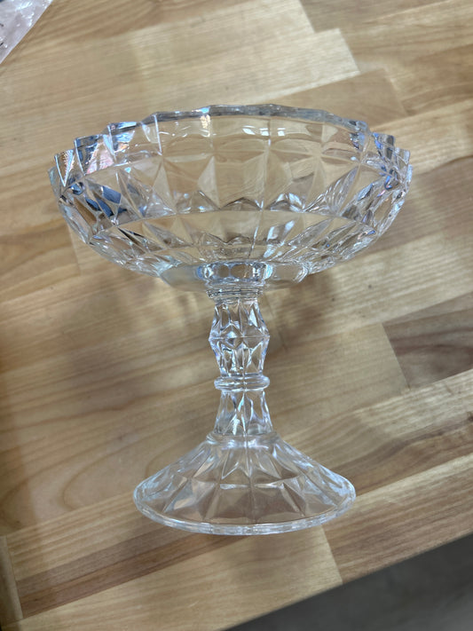 1936 EAPG Jeannette Glass Co. Round Compote Windsor Clear
