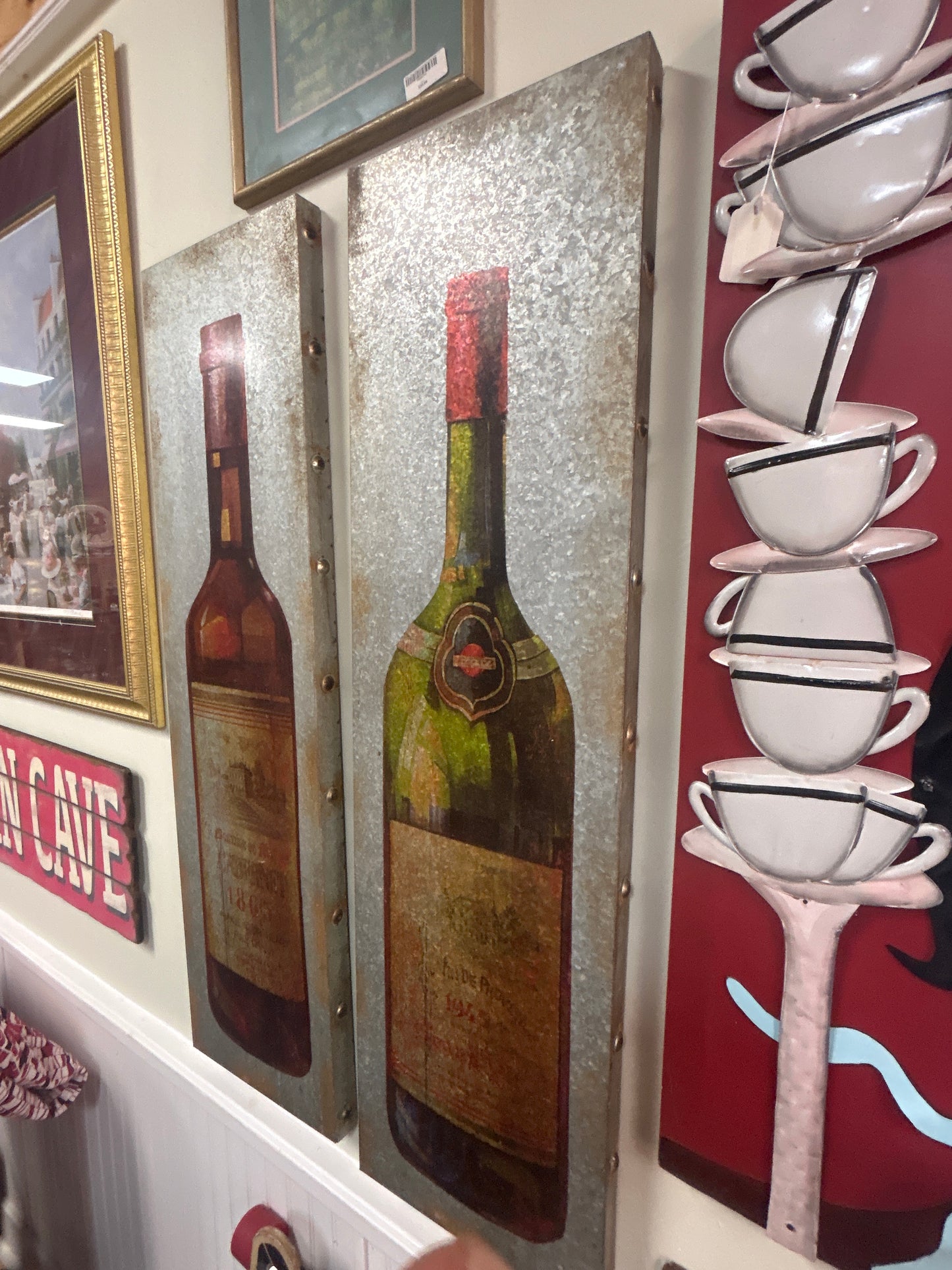 Metal Rustic Artwork 48” x 13” (1945 wine bottle motif)