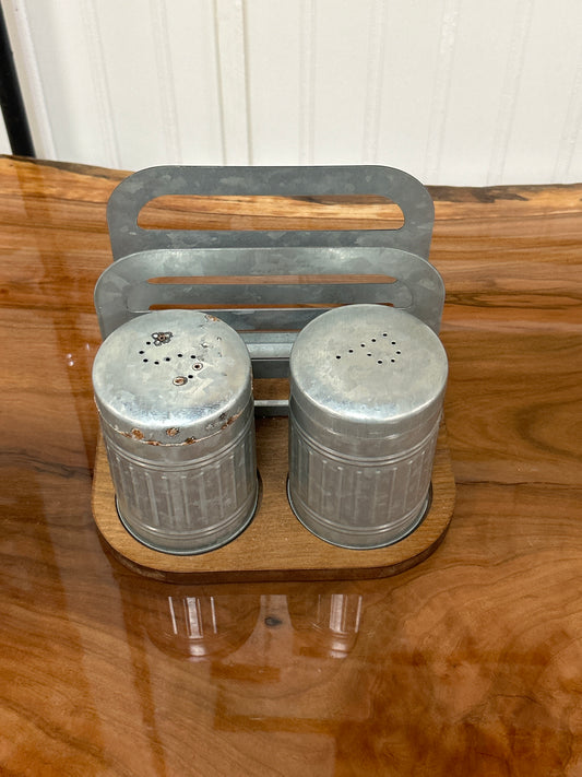 Salt and Pepper Shakers w/ Napkin Stand