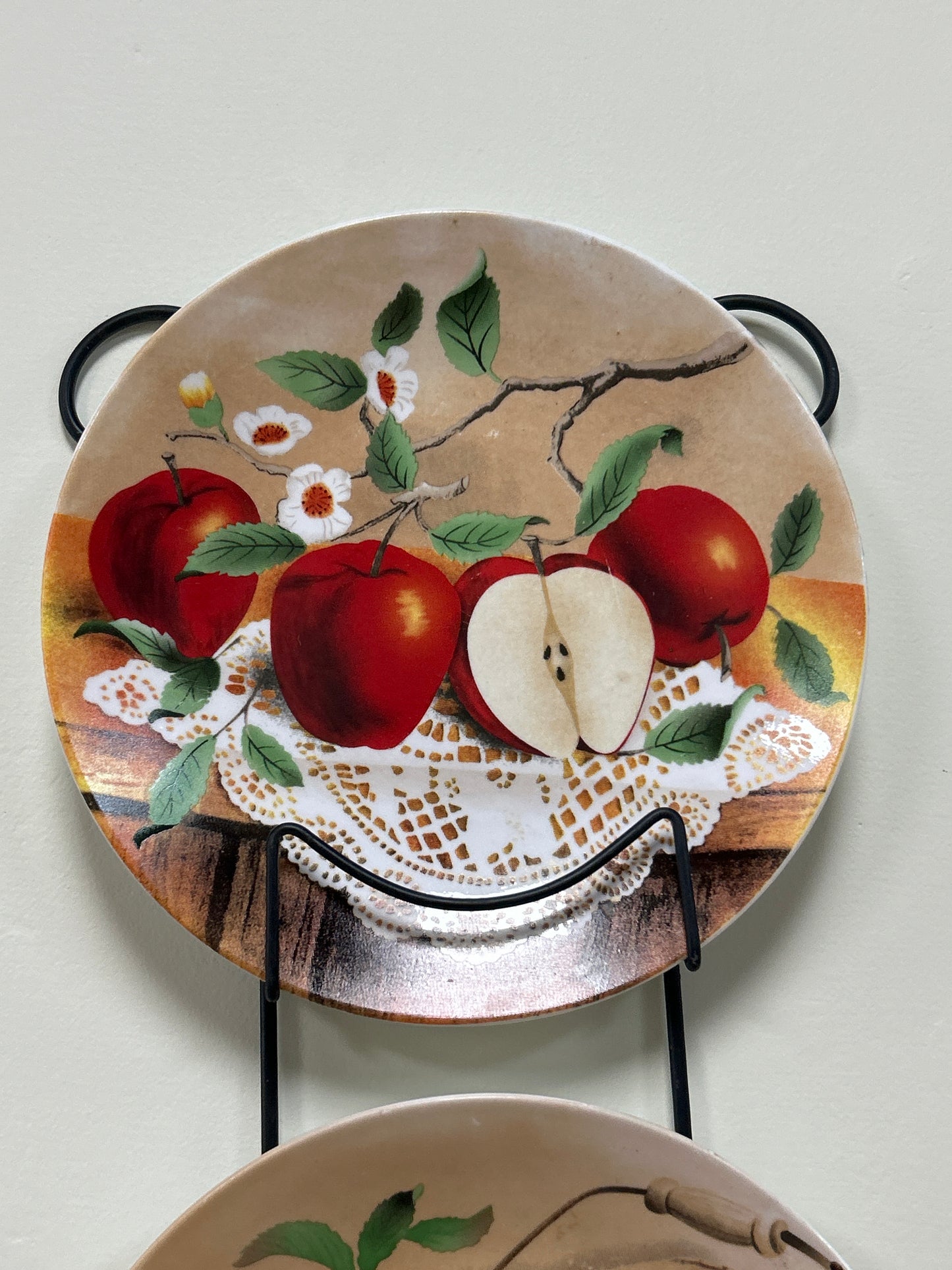 Apple Plates in Metal Display Hanger