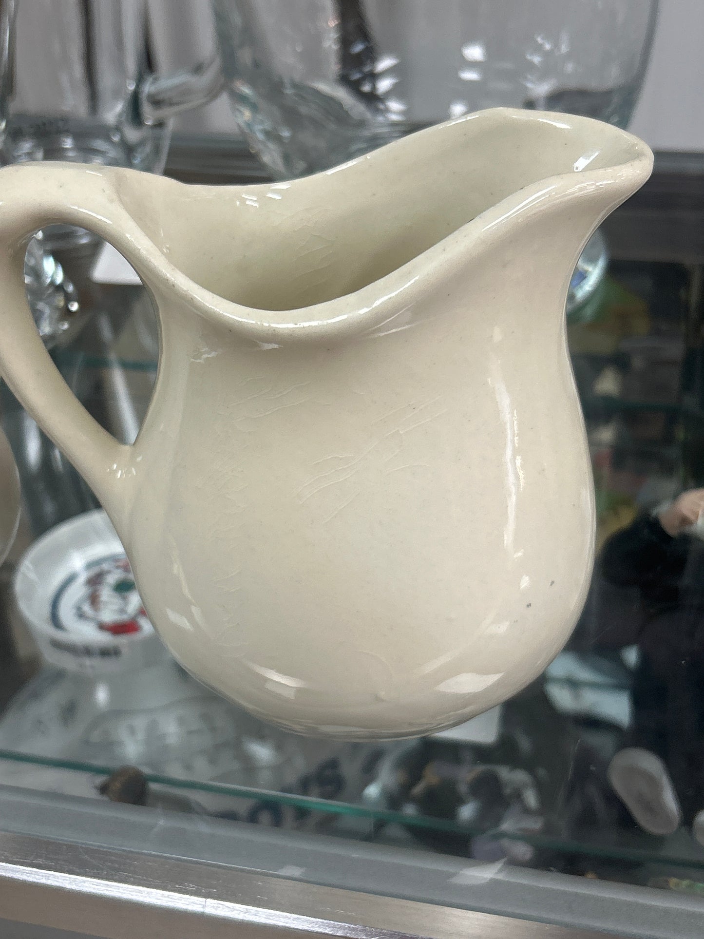 Antique pitcher with crazing; 6” unmarked