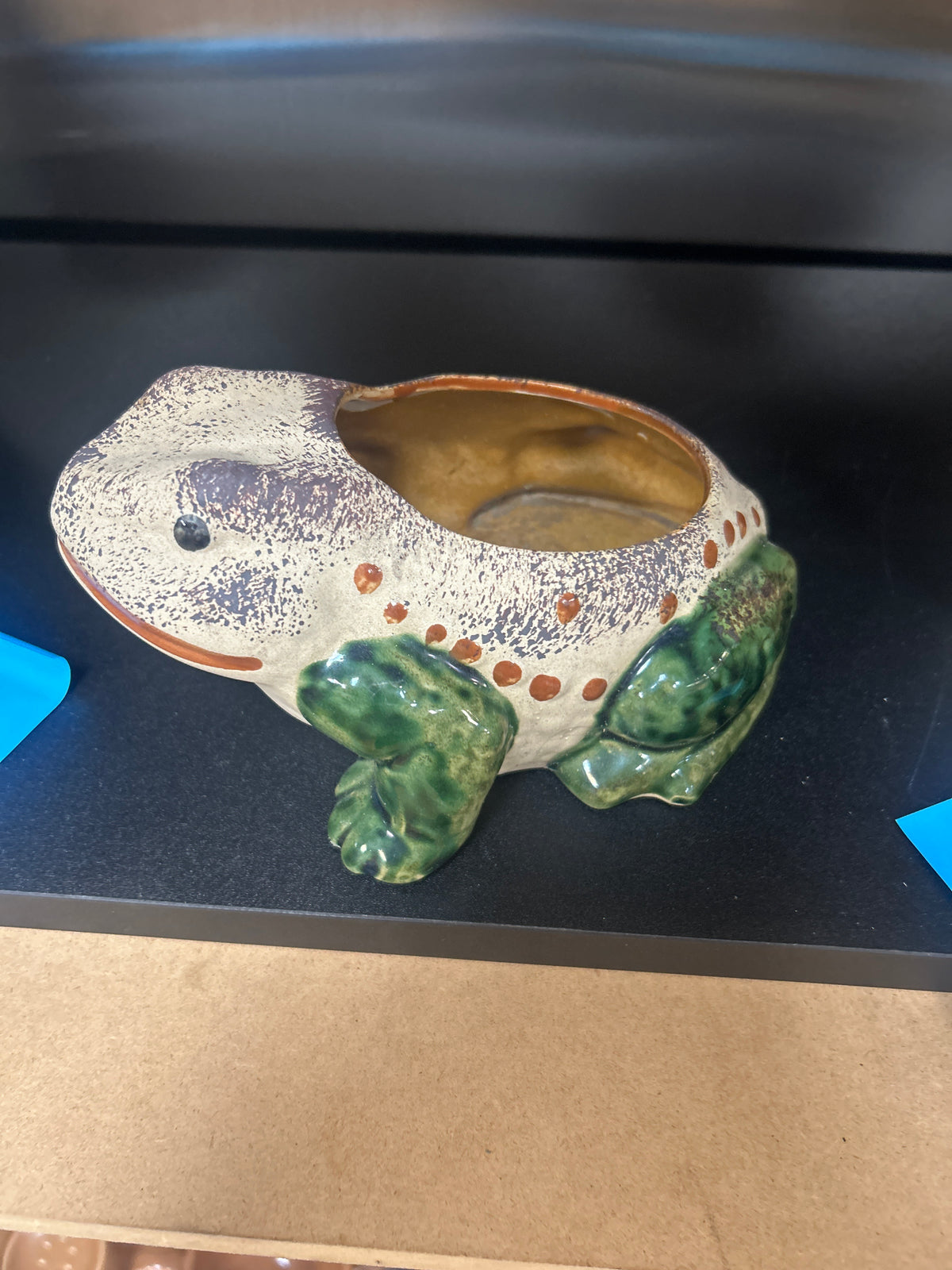 Vintage ceramic bull frog planter