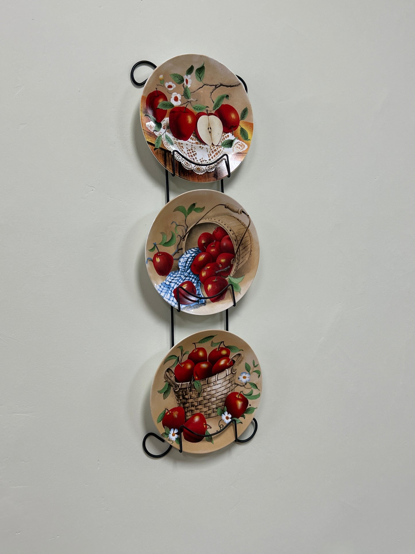 Apple Plates in Metal Display Hanger
