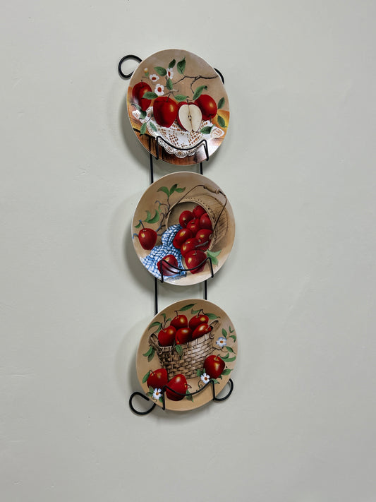 Apple Plates in Metal Display Hanger