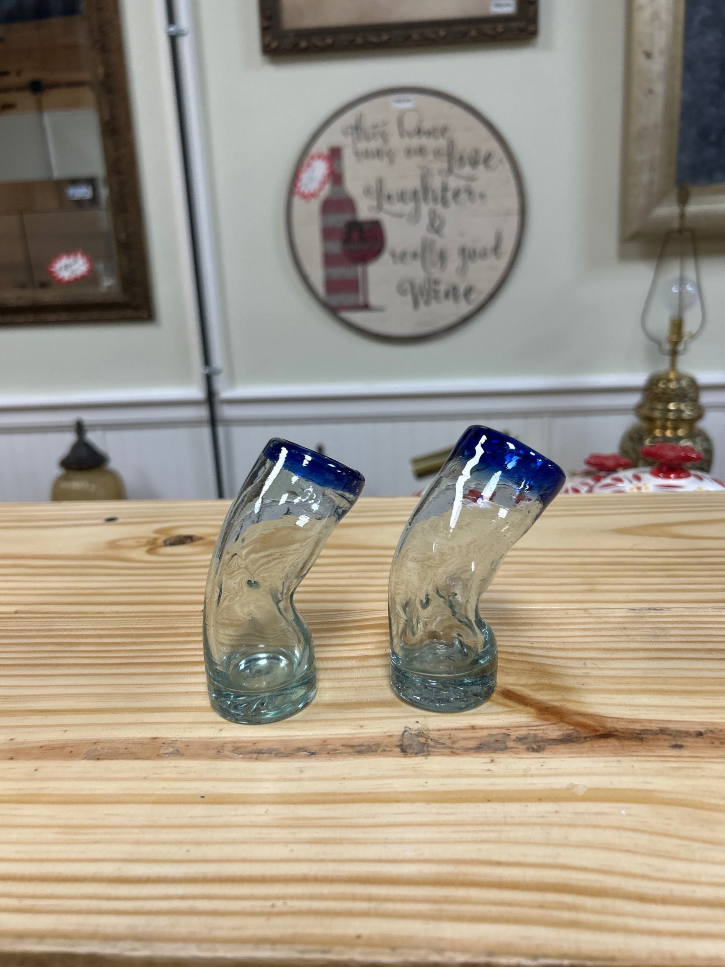 Bent shot glasses (pair)