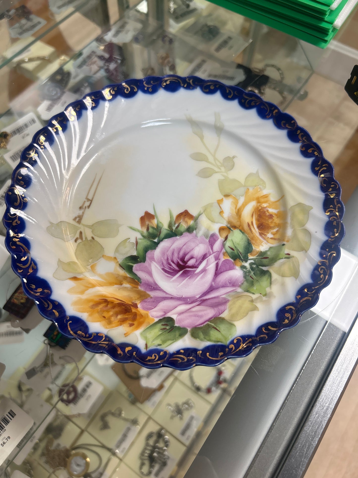 Antique/Vintage Nippon Plates Hand Painted Egghshell Porcelain 8 1/2”