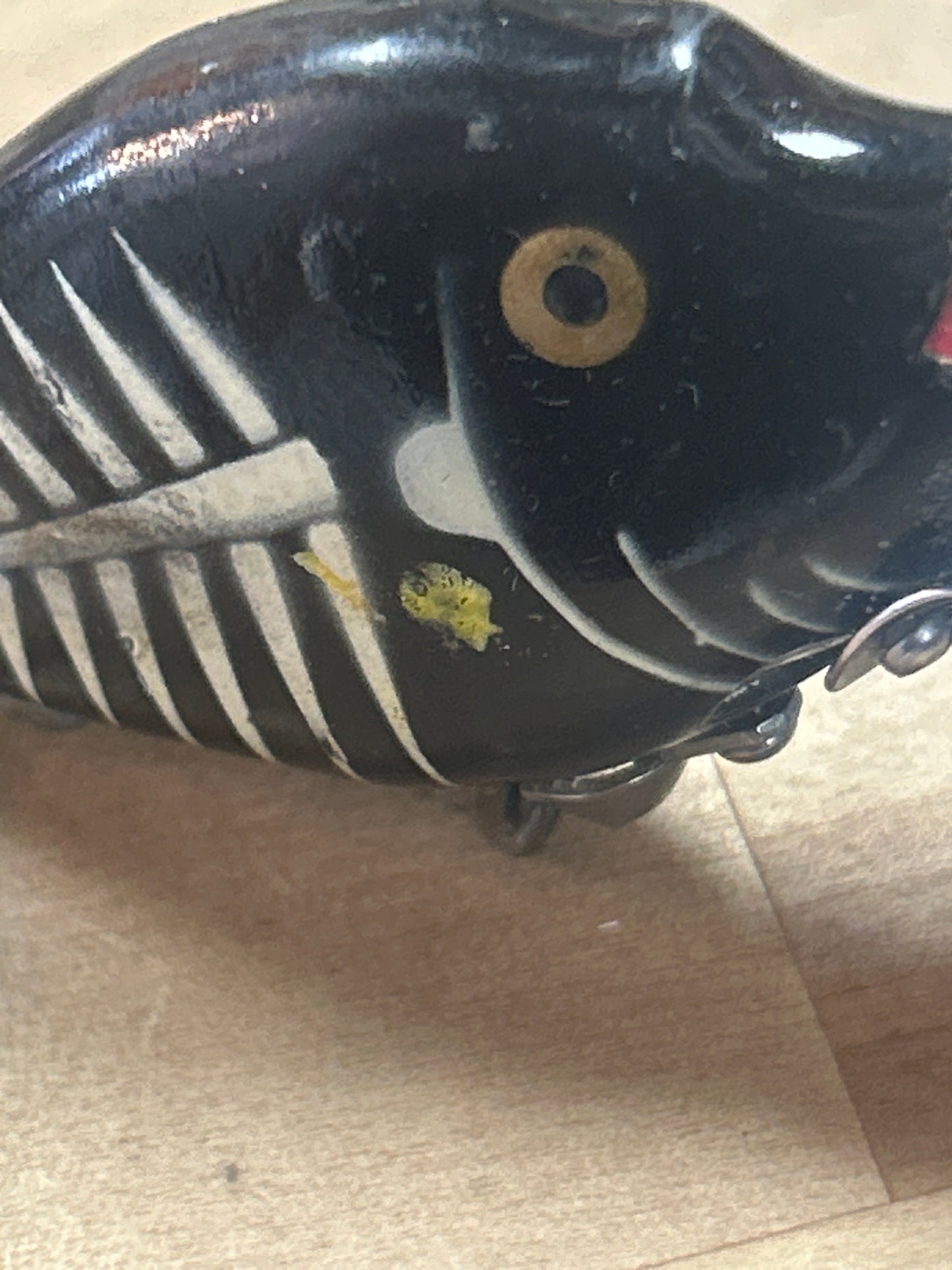 VINTAGE HEDDON PUNKINSEED LURE BLACK/WHITE (tackle box find) See Photos for condition