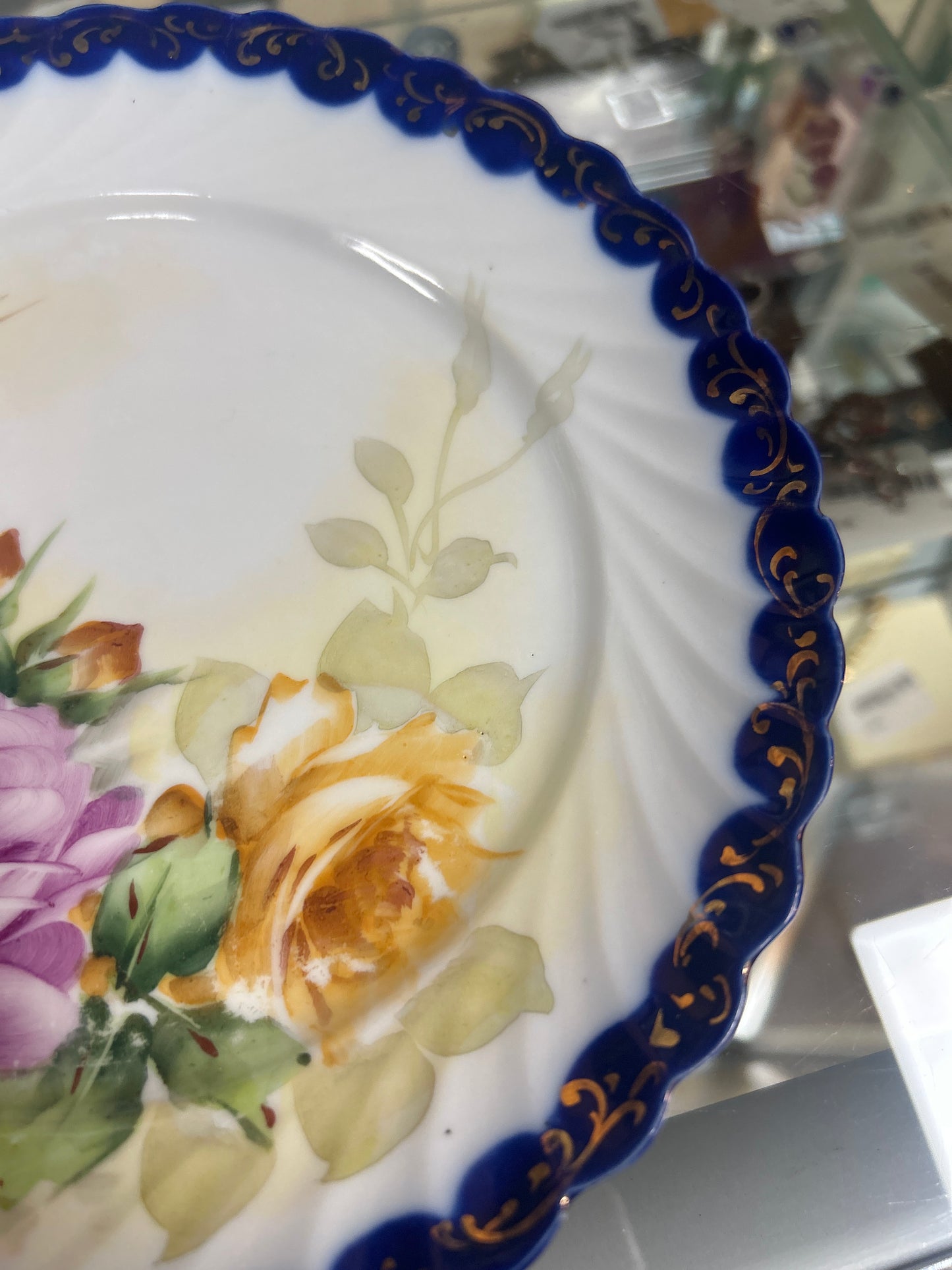 Antique/Vintage Nippon Plates Hand Painted Egghshell Porcelain 8 1/2”