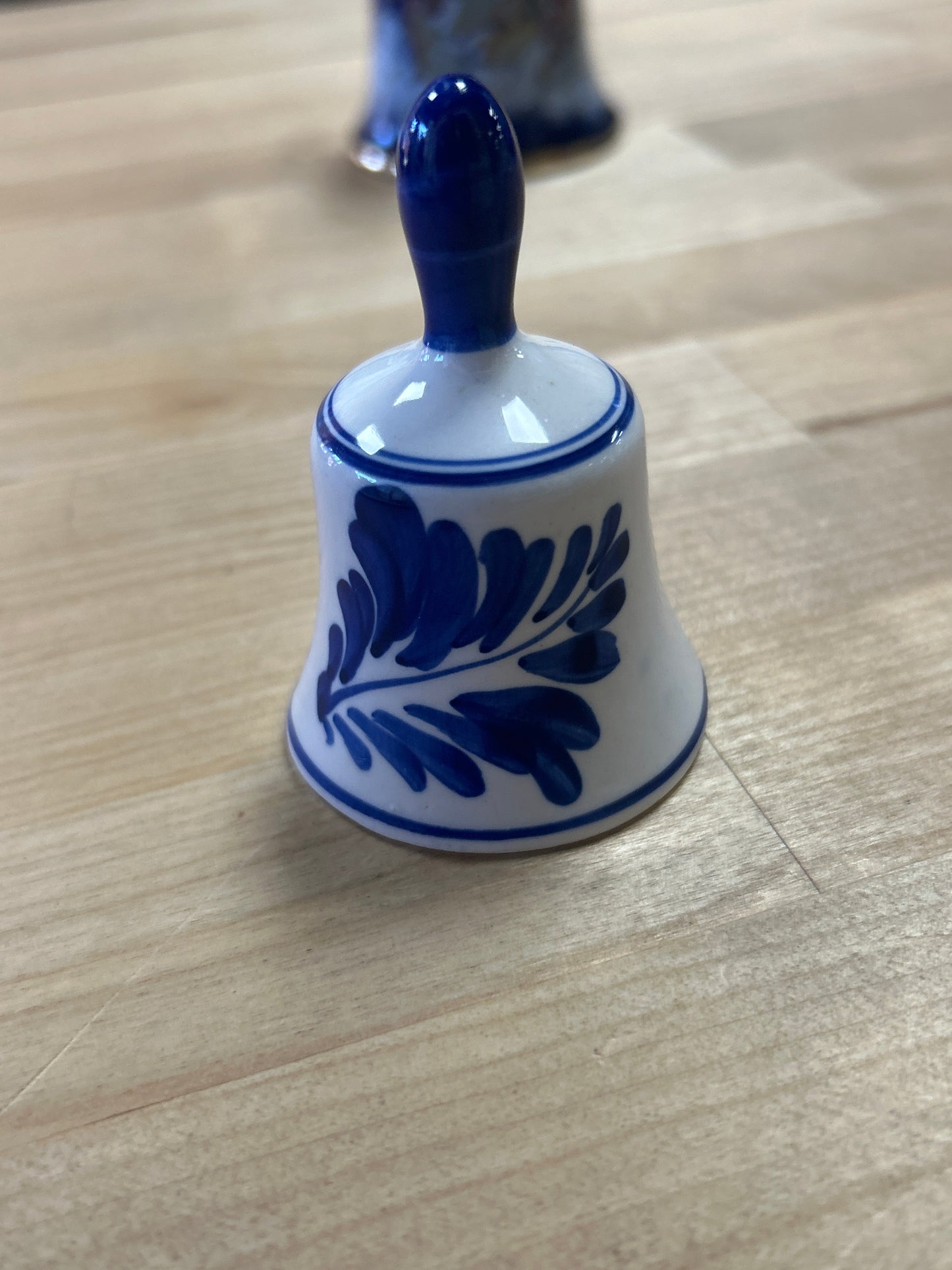 Delft Hand painted Bell Holland Blue Windmill design and blue floral. 3” tall
 (0804)
