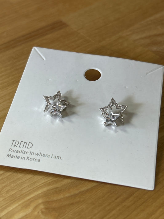 Earrings Double Star Trend