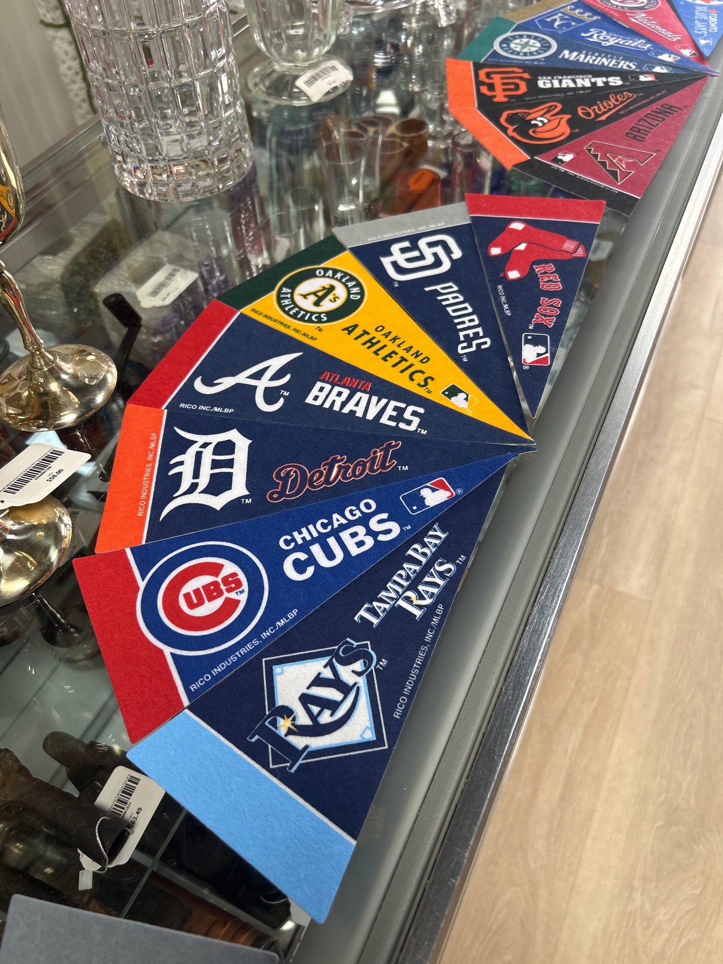 VINTAGE RICO MINI PENNANTS BASEBALL 22 TOTAL