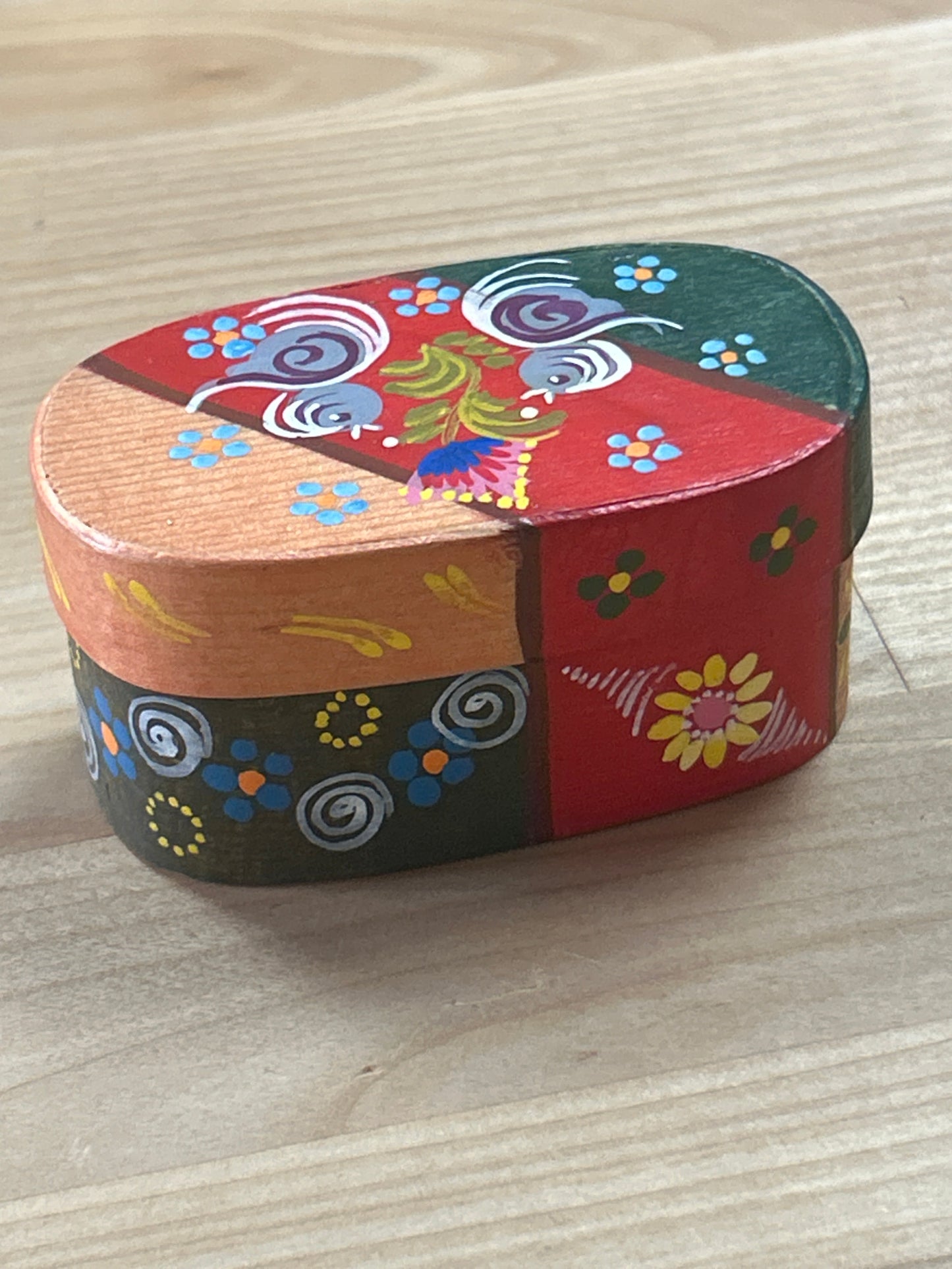 Vintage Wood Painted Tiny Box