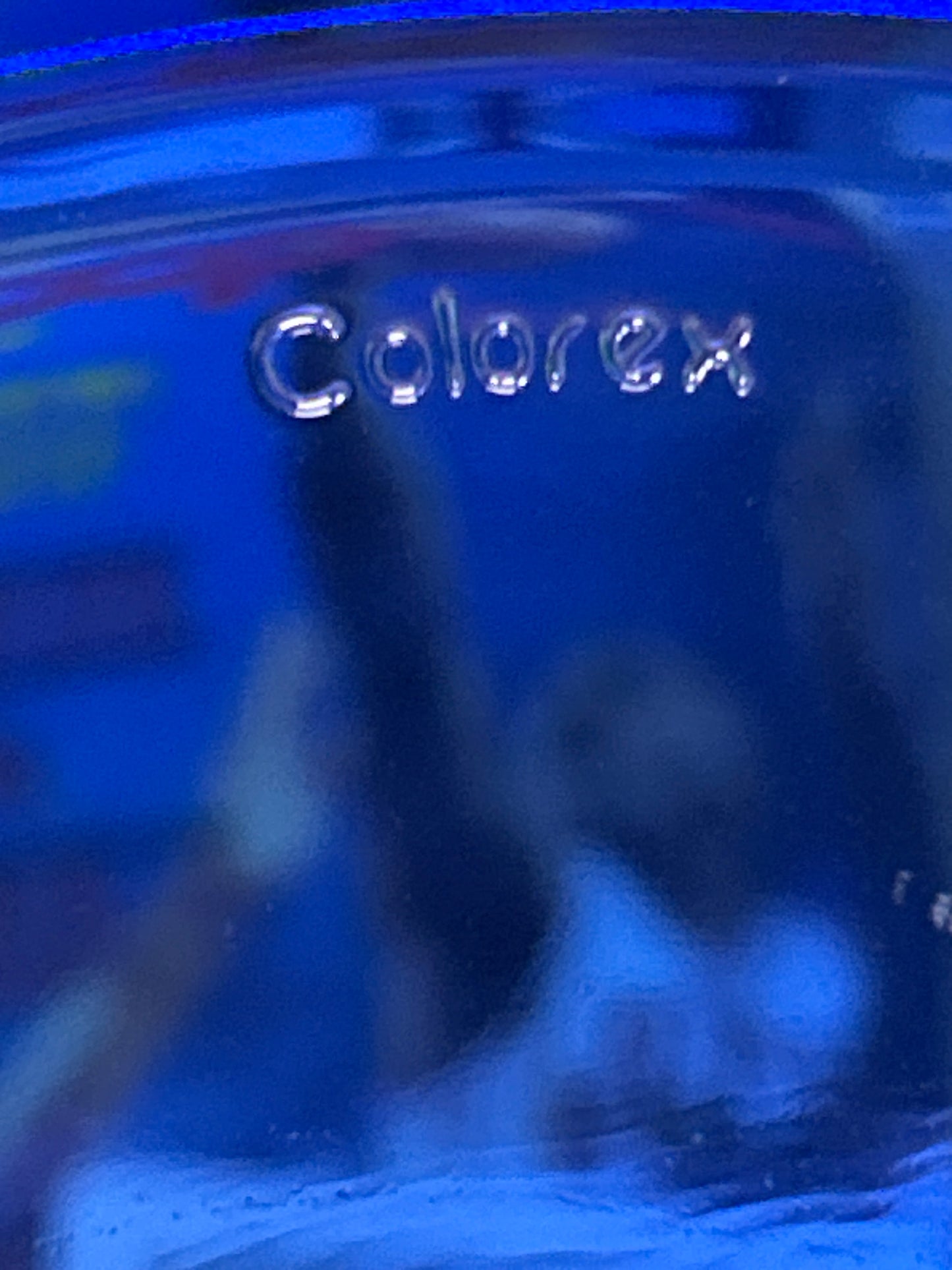 Colorex Cobalt Blue Dinner Glass Plates Fluted Edge Scalloped Brazil Lot of 2