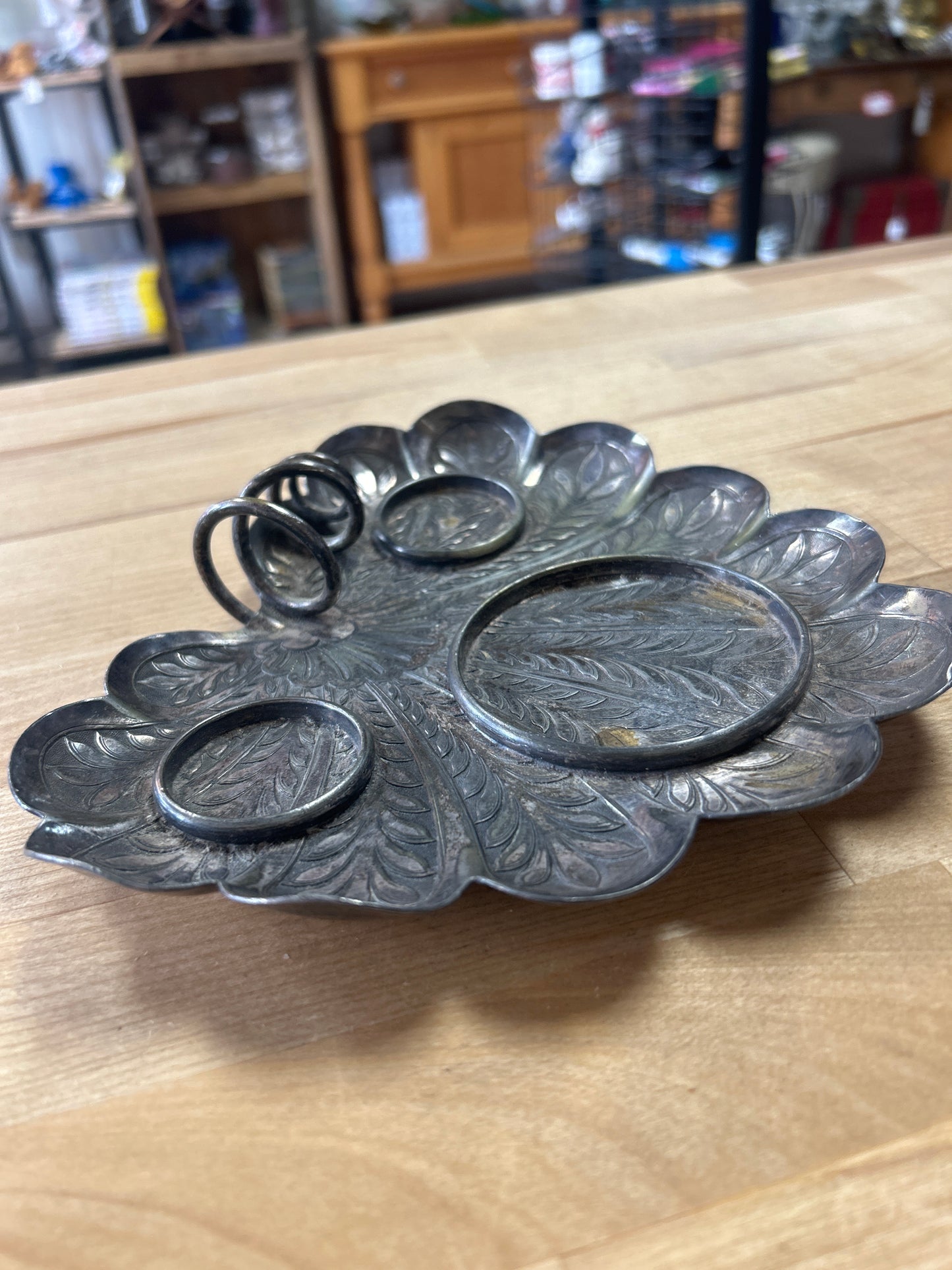 Antique James W Tufts Quadruple Plate Silverplate Smoking (no cups)