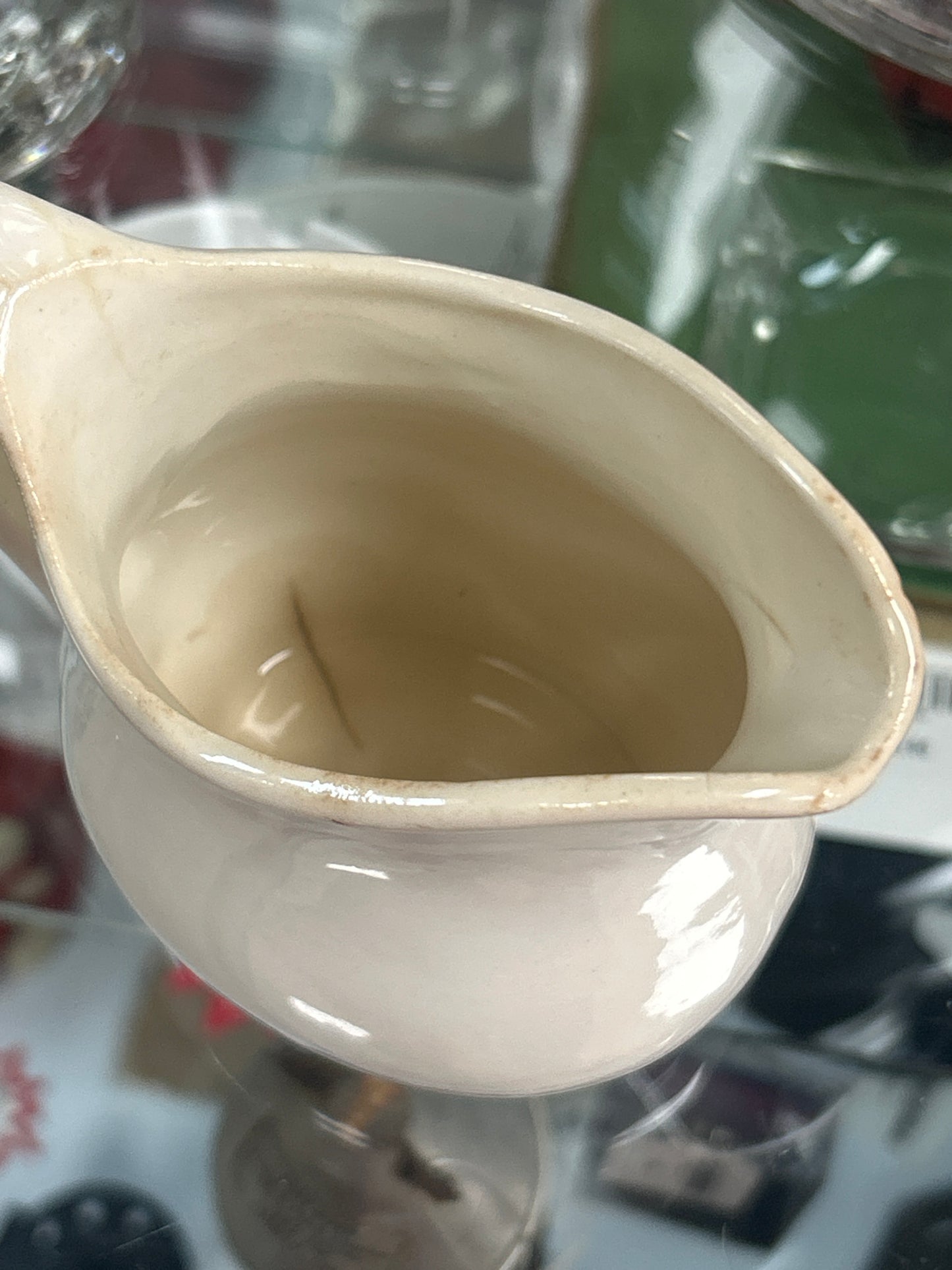 Antique pitcher 4.5” unmarked w/ light grazing and patina