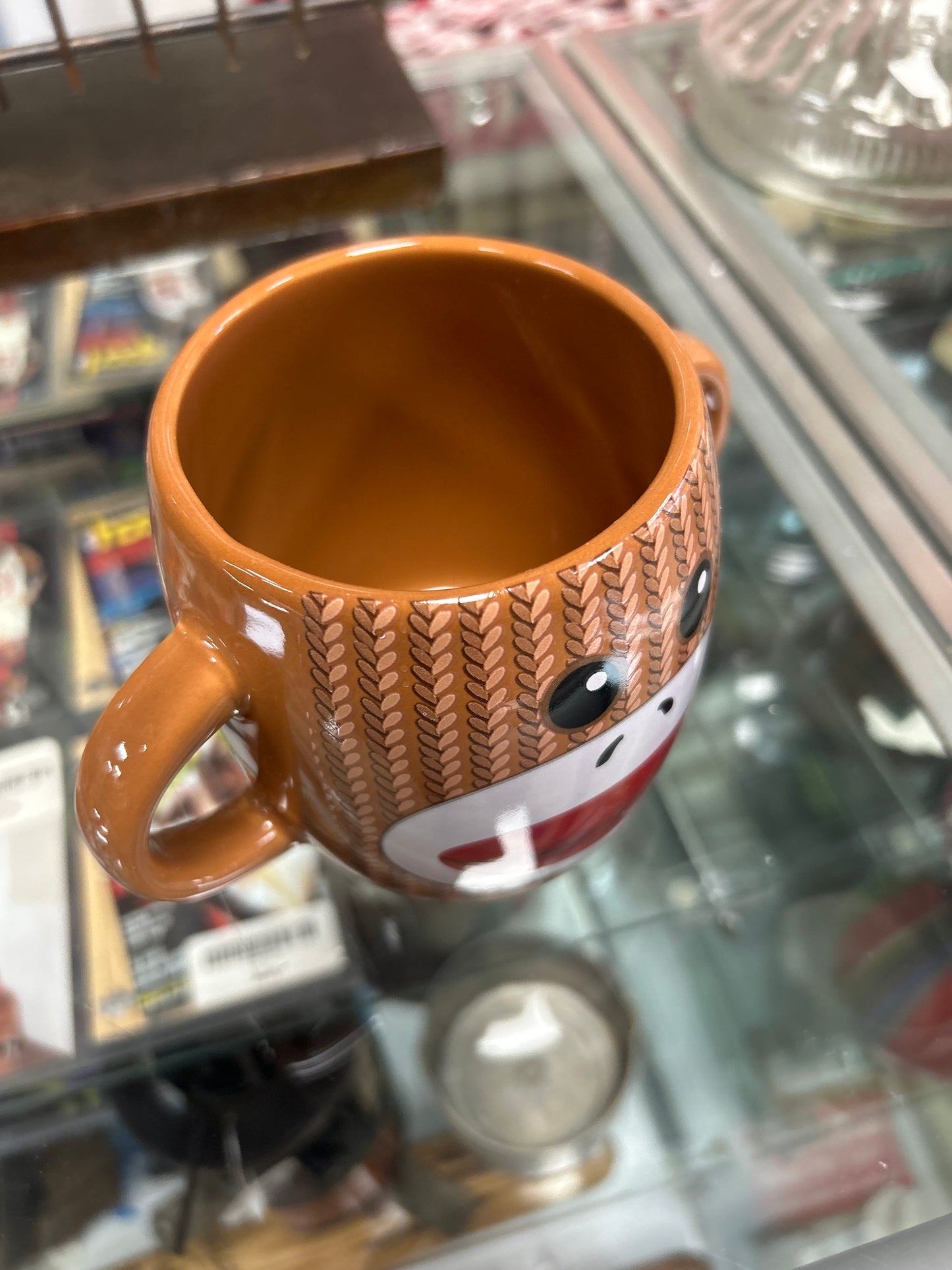 Galerie Candy SOCK MONKEY Double Handle Coffee Mug Collectible