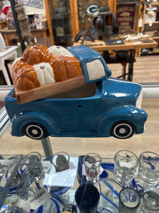 Vintage Blue Truck Cookie Jar