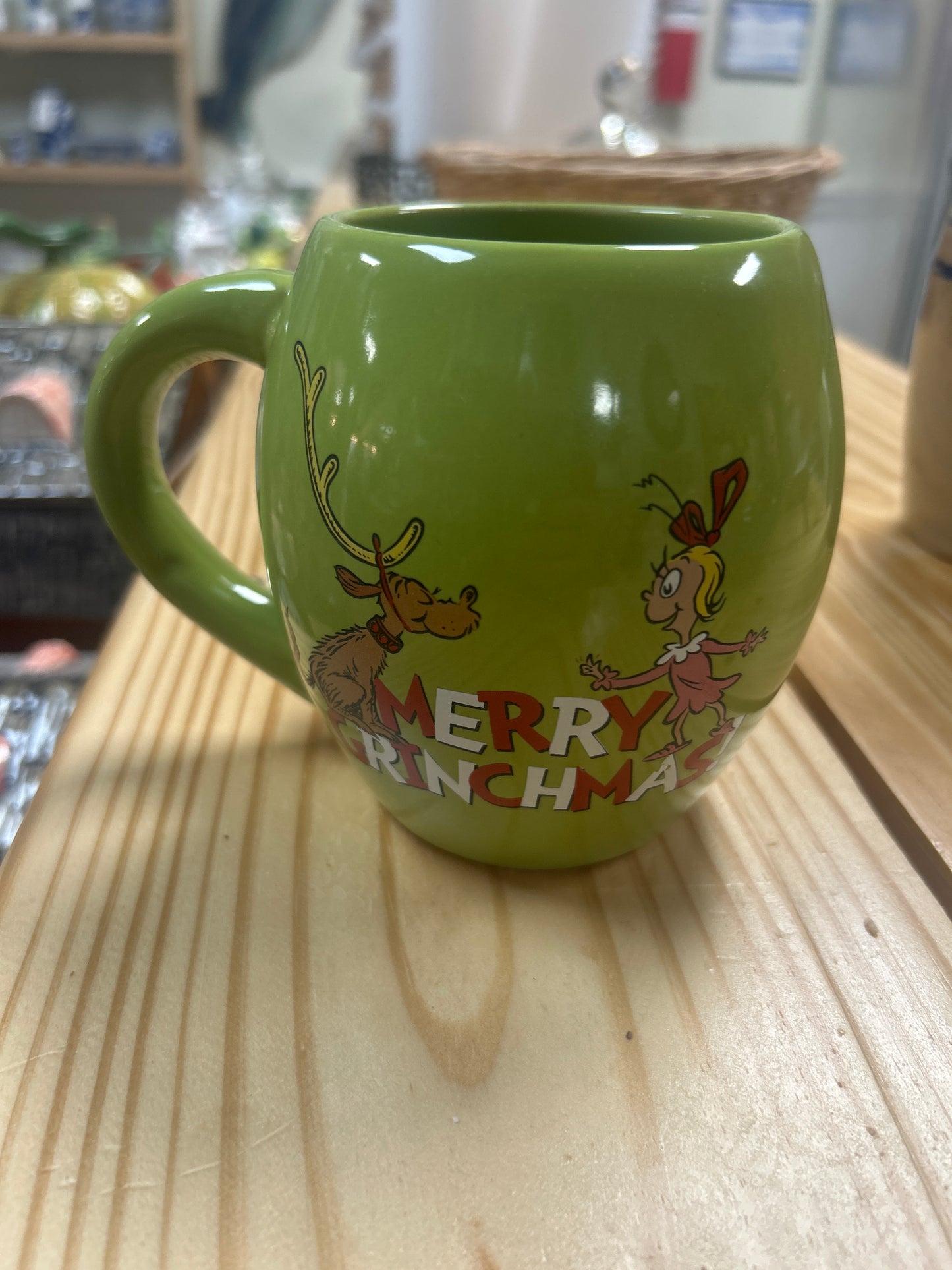 Dr. Seuss The Grinch Merry Grinchmas Grinch Face Green Coffee Mug Cup