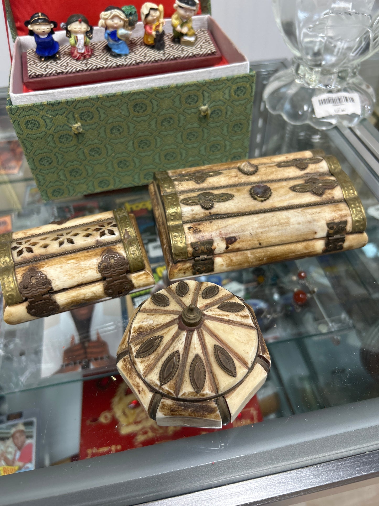 Vintage Camel Bone Box Set (3)