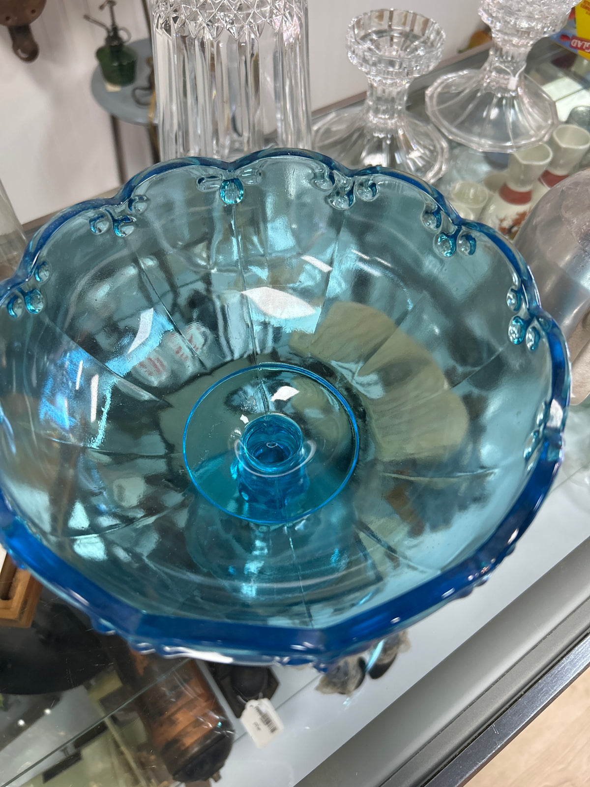 Vintage 1960s Indiana Glass Garland Pedestal Compote Bowl