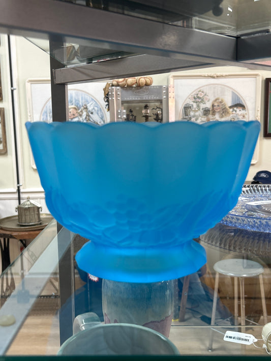 Vintage Blue Frosted bowl