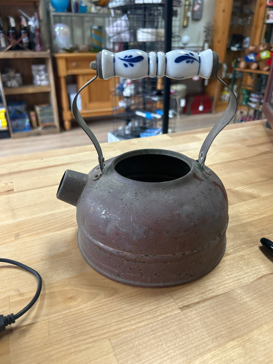 Antique Copper Tea kettle/platter/pot/decor (anything but tea)