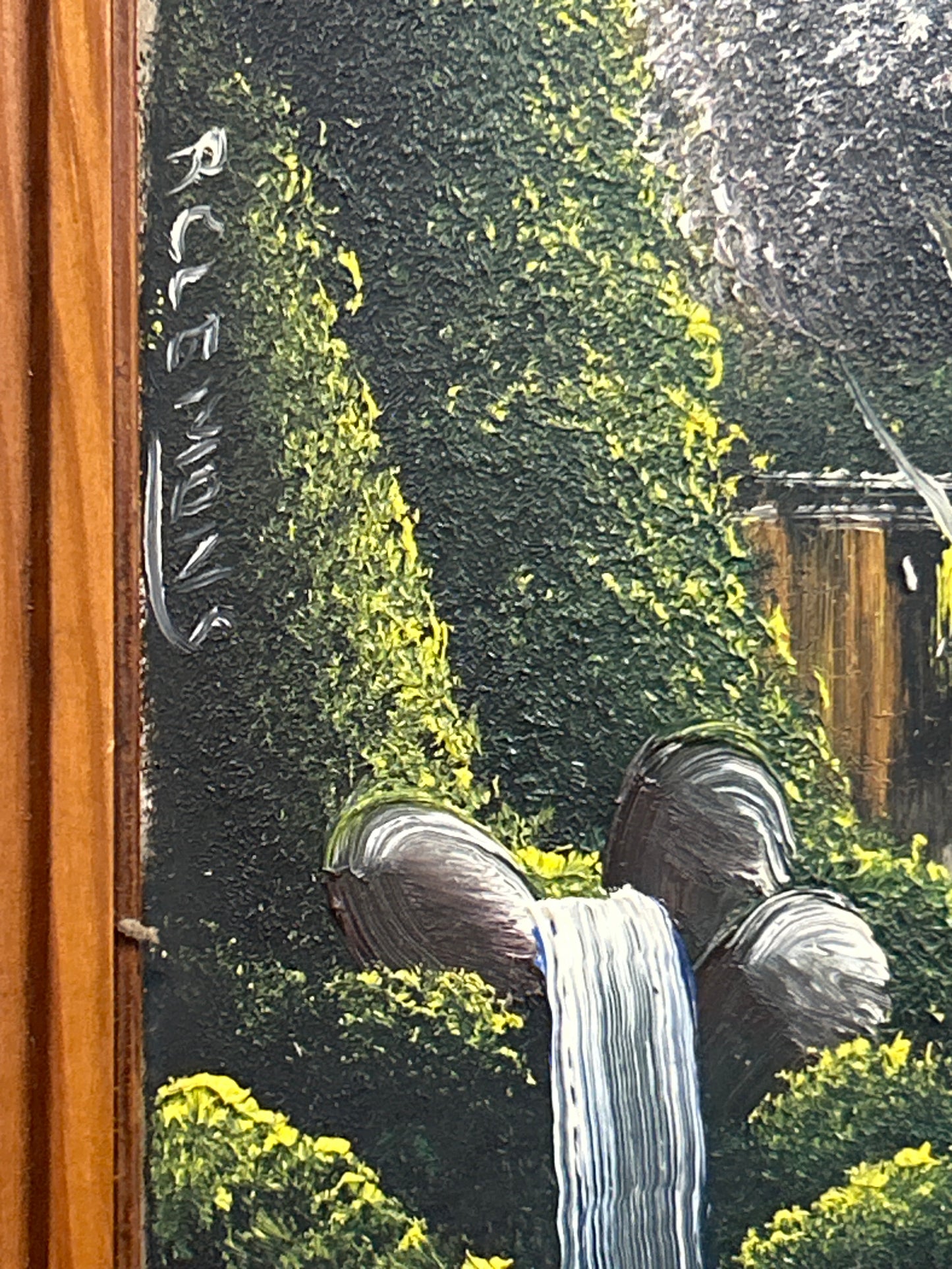 R Clemons Painting on Mirror (red barn)