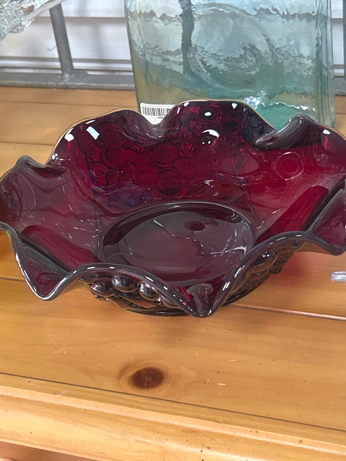 Vintage Veneziano Murano Clear Heavy Art Glass
