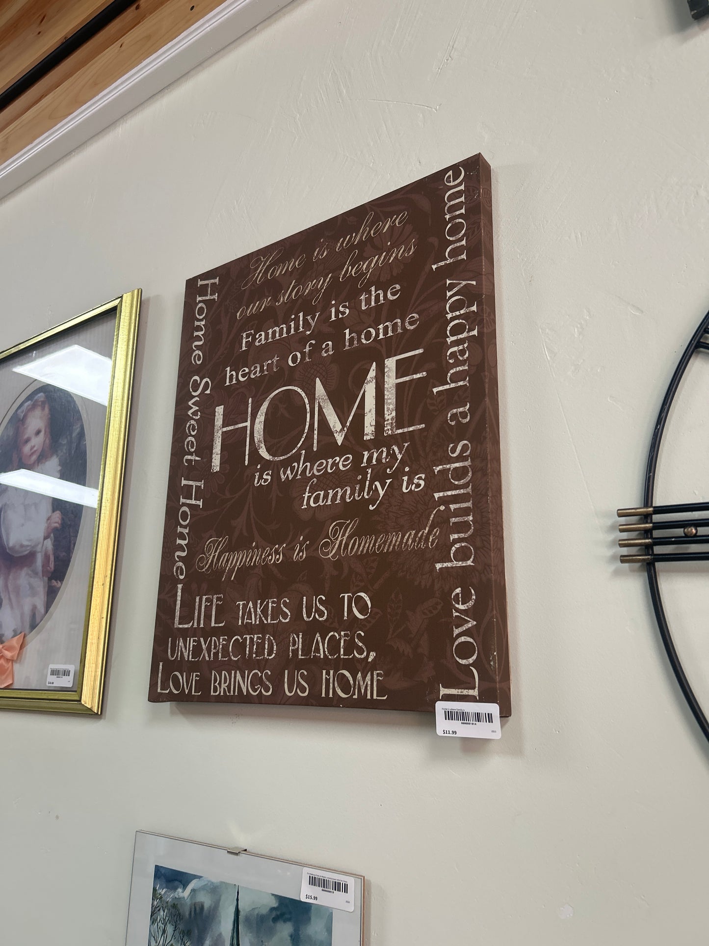 Home is where family is 20x16 picture wall art