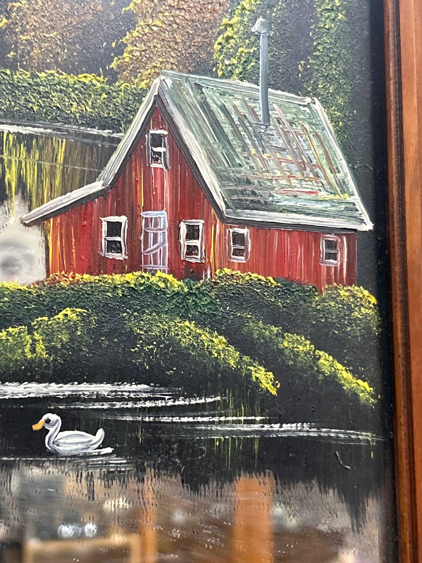 R Clemons Painting on Mirror (red barn)