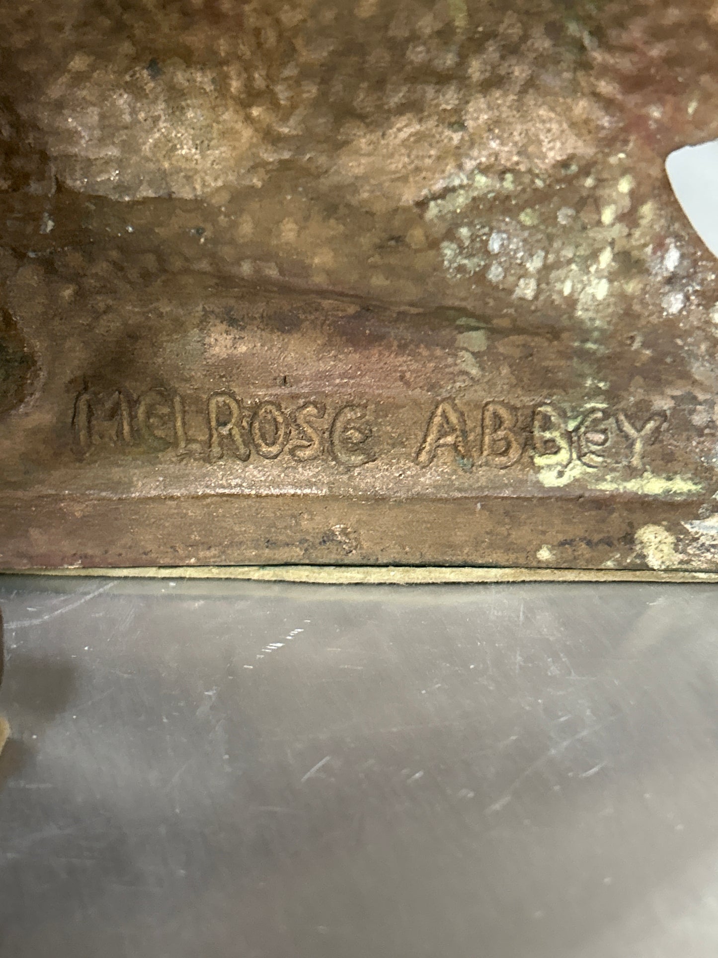 Vintage Brass Ship Bookends (Melrose Abbey) 6”