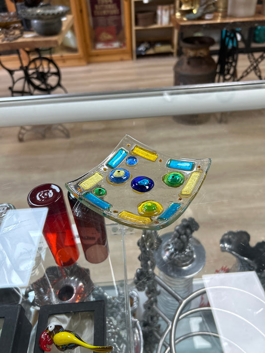 Jewelry glass dish 4x4