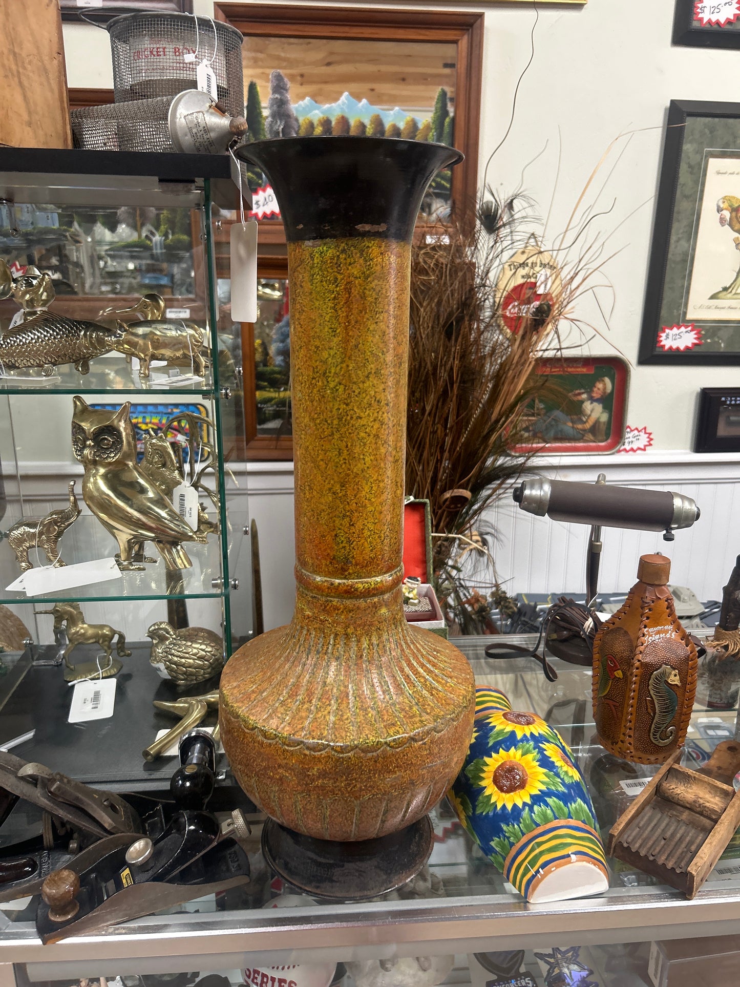 Metal vase tan 24”