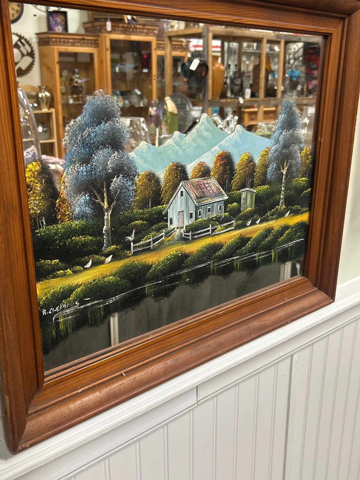 R Clemons Painting on Mirror (home )