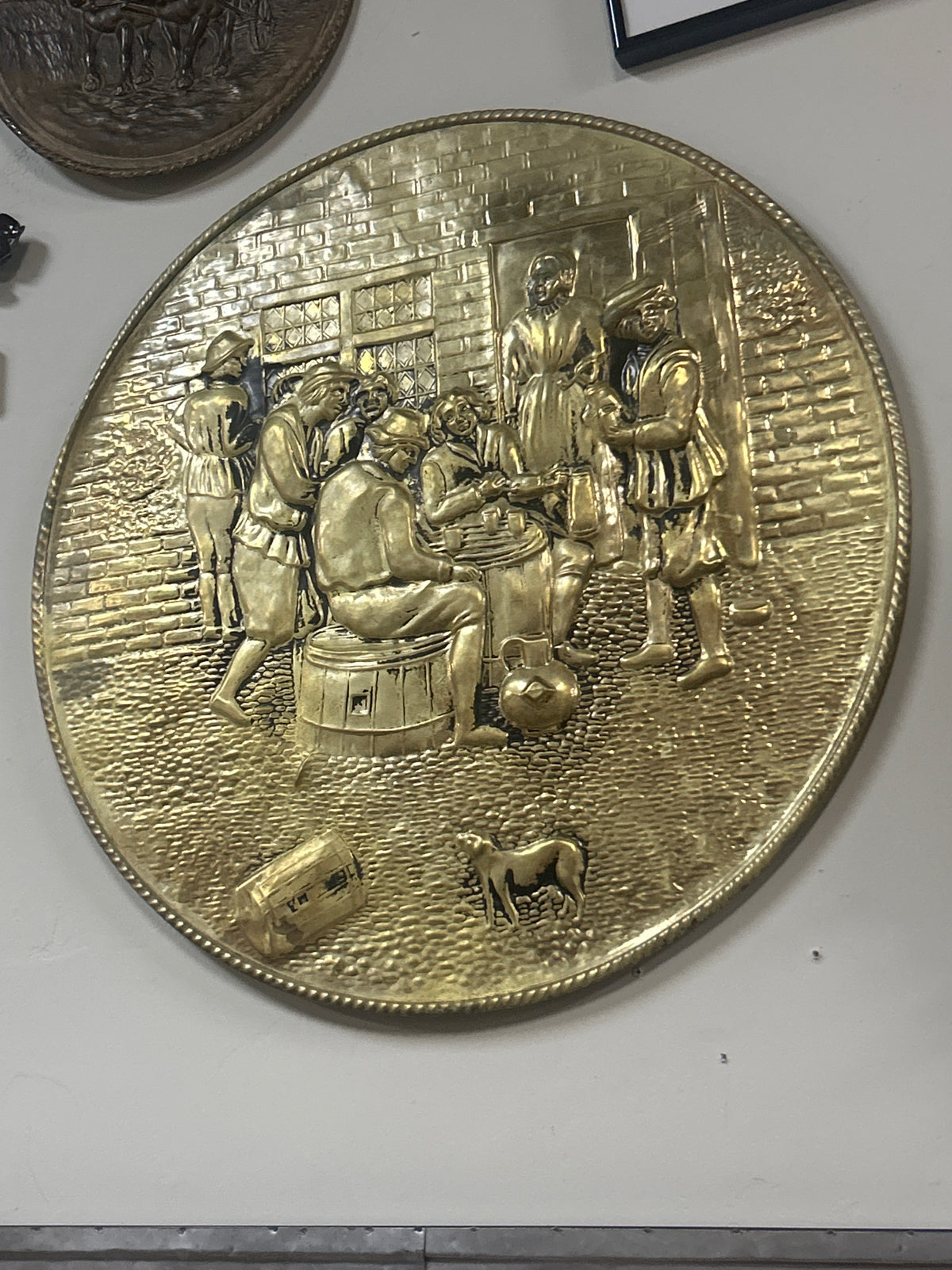 Antique Brass Round Decorative Panel