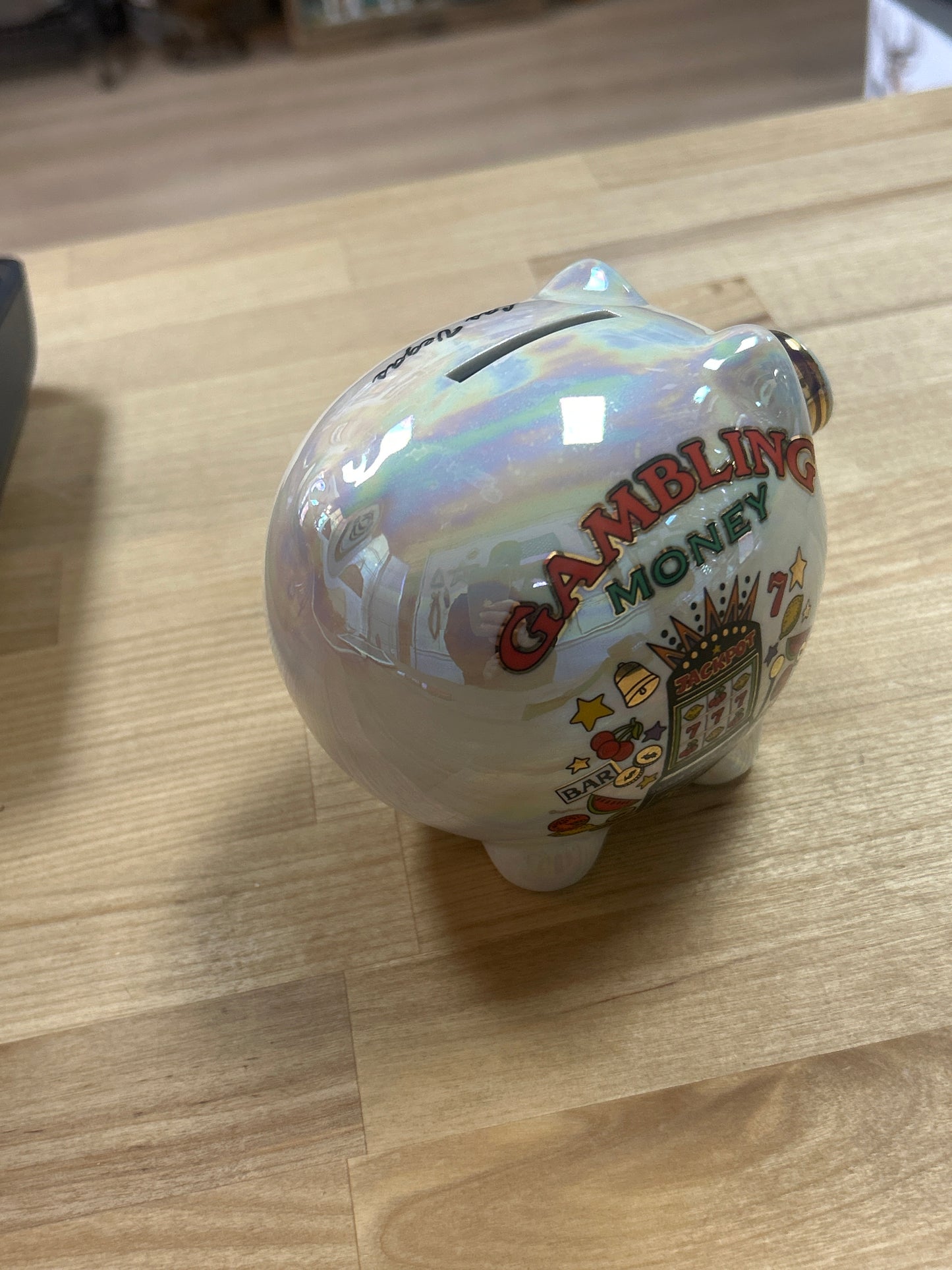 Ceramic Piggy Bank GAMBLING MONEY $$$ Las Vegas