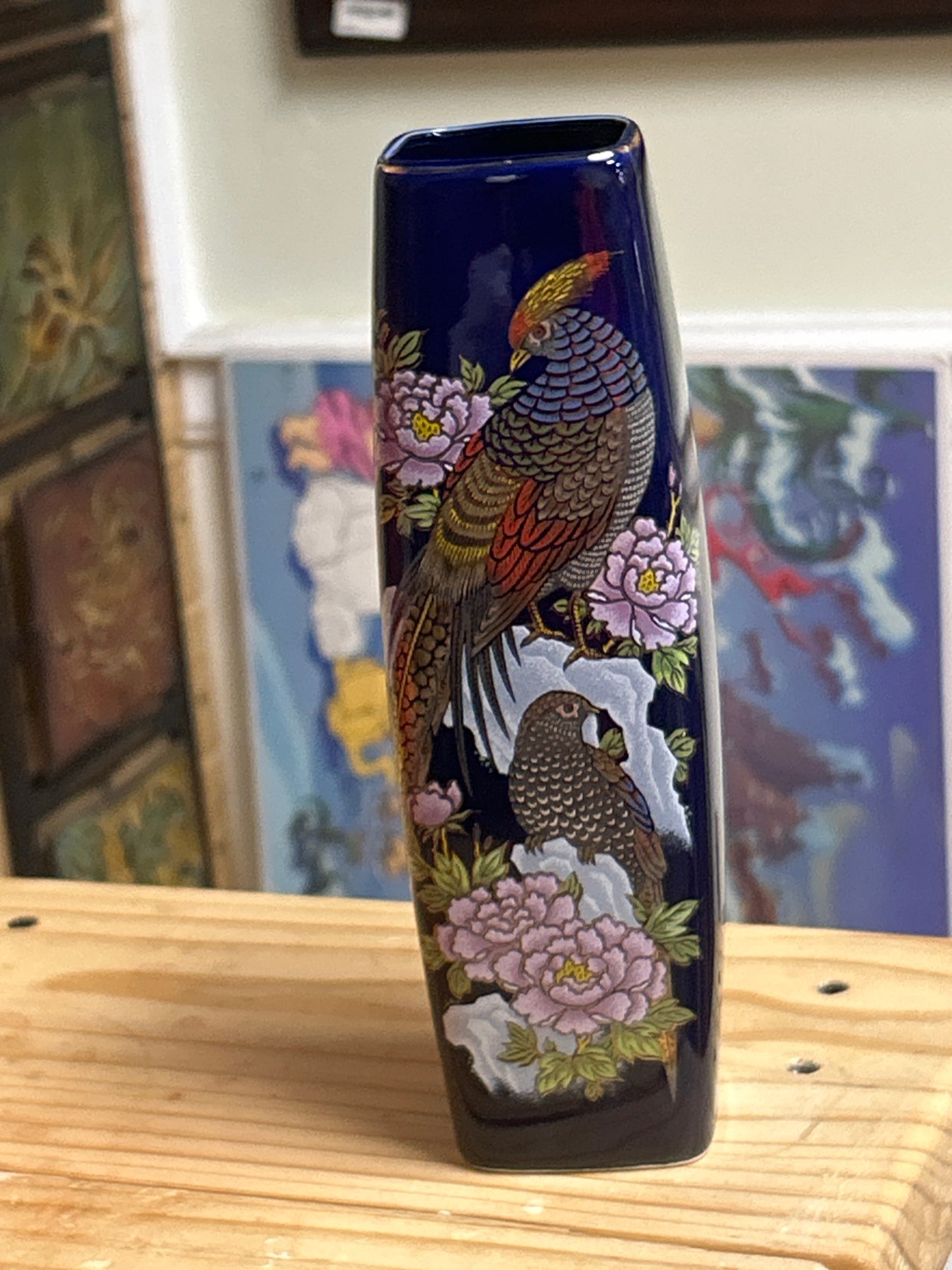 Vintage Made In Japan Interpur Cobalt Blue Vase