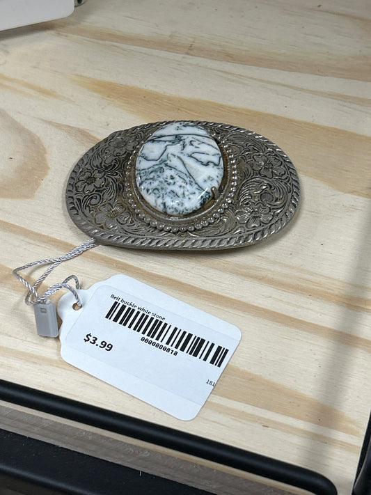 Belt buckle white stone