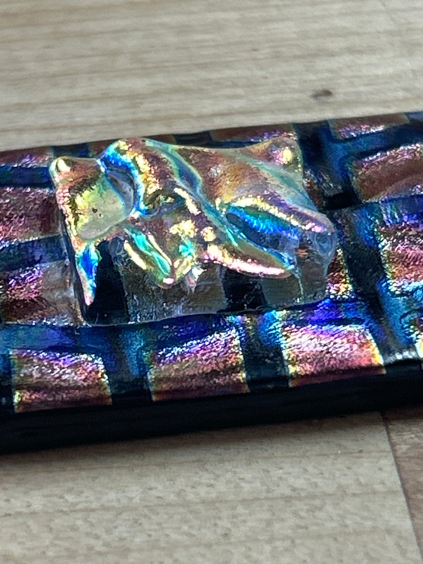 Glass Pendant Pink and Blue
