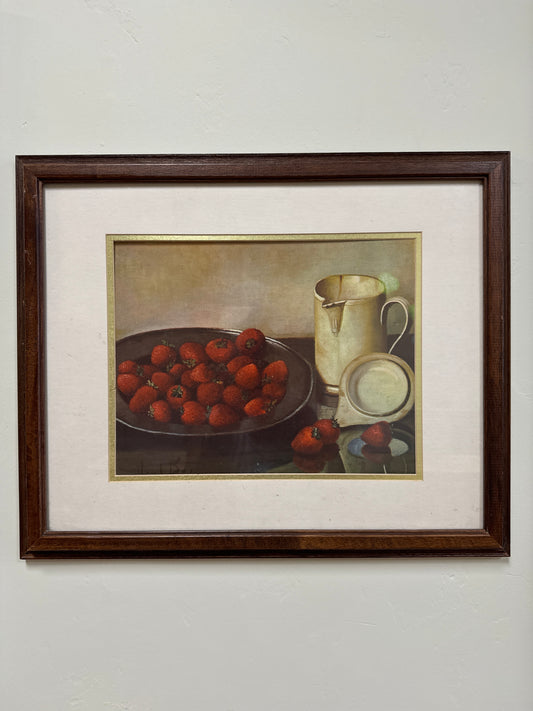 18 x 22 Framed Print Strawberries & Cream