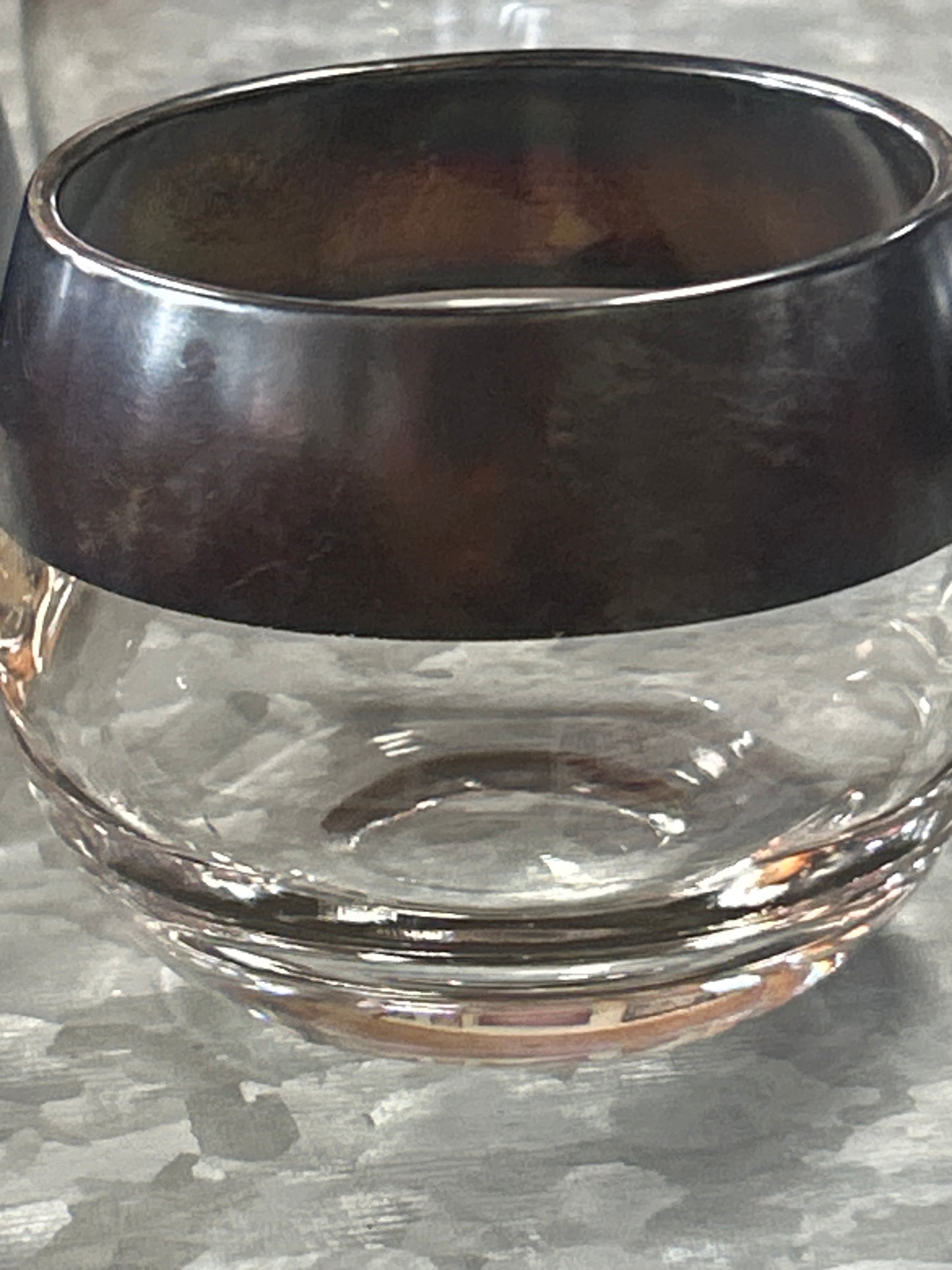 Vtg Dorothy Thorpe Silver Band Ice Lip Bulbous Pitcher Set 4 Glasss