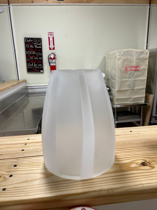 White frosted glass vase 11”