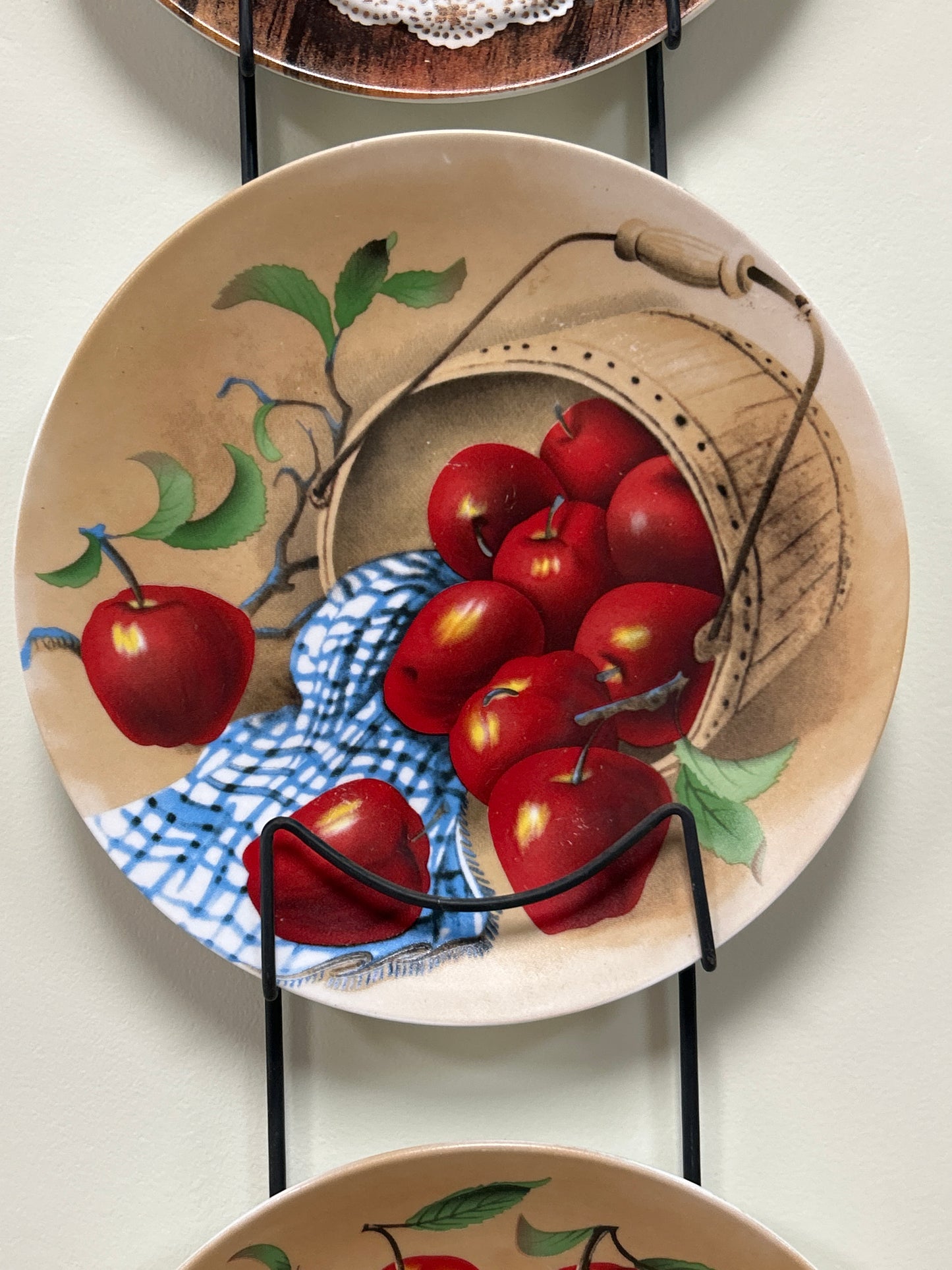 Apple Plates in Metal Display Hanger