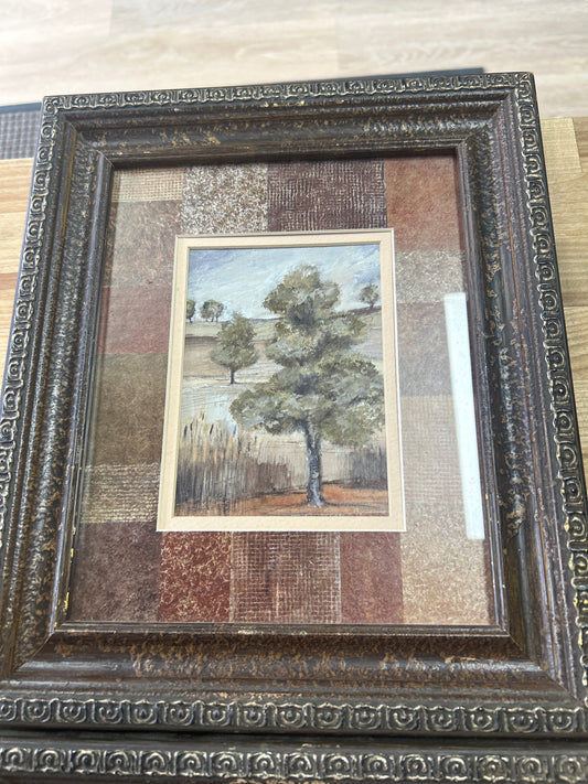 Small framed tree print.