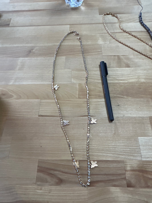 Butterfly Necklace w/ Crystals