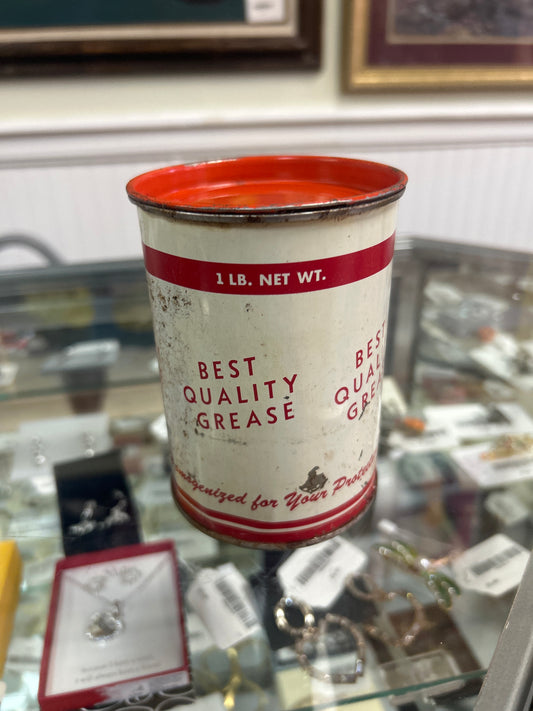 Vintage tin can of "Best Quality Grease” 1lbs full
